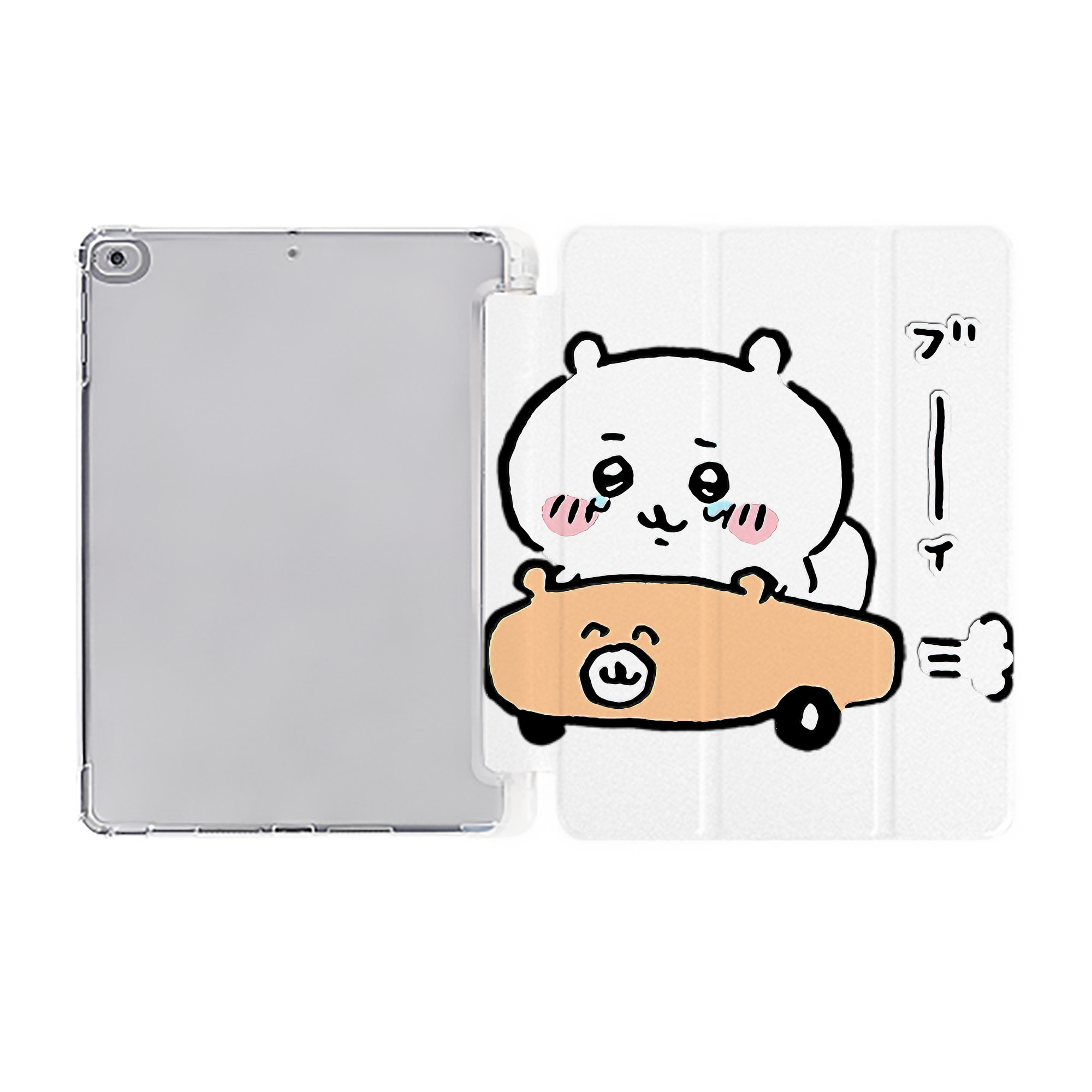 （画像用） ちいかわ ちいかわ Chii-kawa chiikawa IPad ケース ペン収納付き 三つ折りスタンド PUレザー×シリコン 対応機種9.5/10.5/10.9インチ